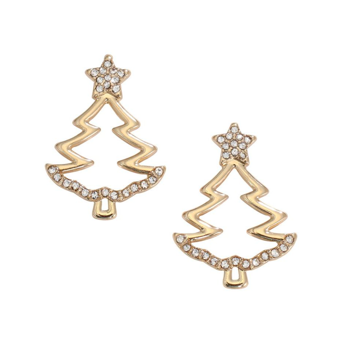 Periwinkle Christmas Tree W Crystals Earrings