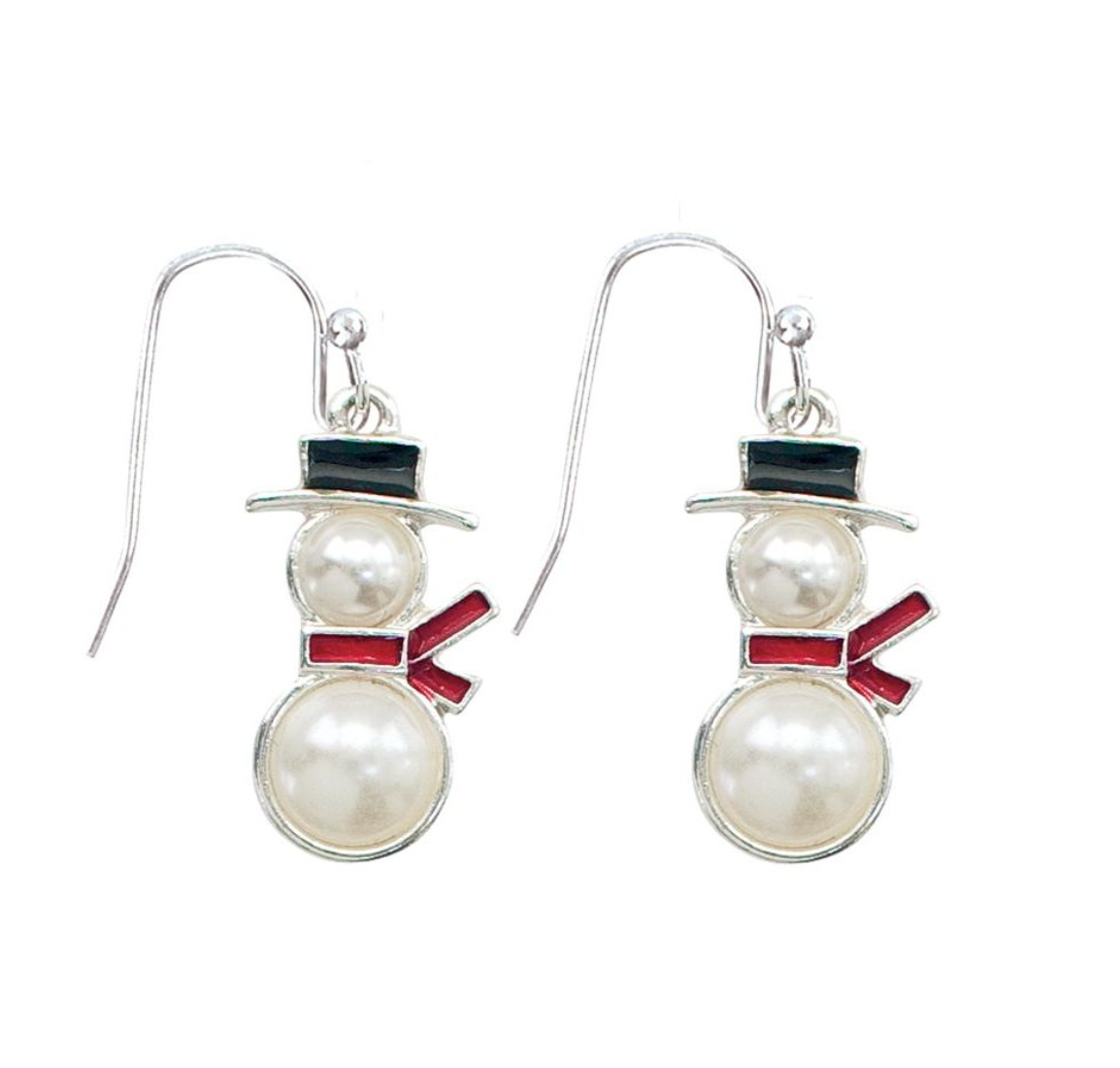 Periwinkle Pearl Snowmen Earrings