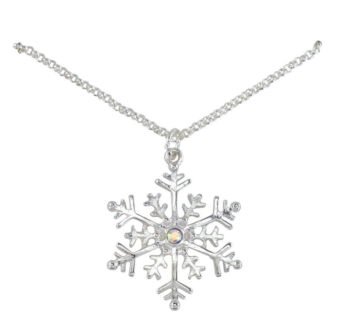 Periwinkle Classic Silver Snowflake Necklace