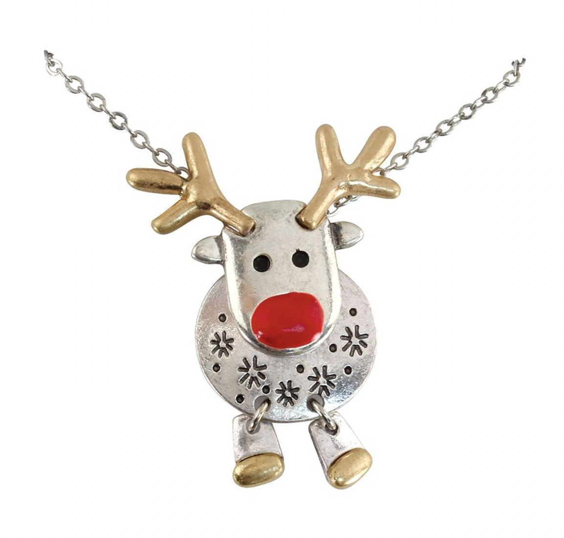 Periwinkle Dancing Rudolph Necklace