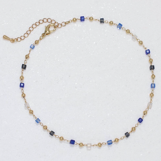 Periwinkle Gold Blue Anklet