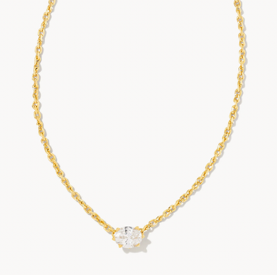 Kendra Scott Boxed Cailin Gold Necklace White CZ