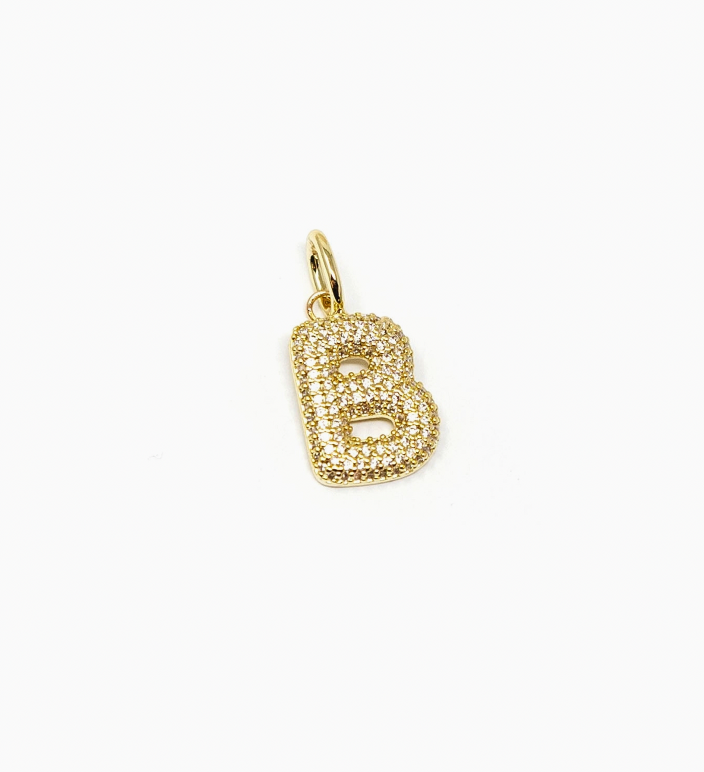 Bubble Letters Crystal Charm