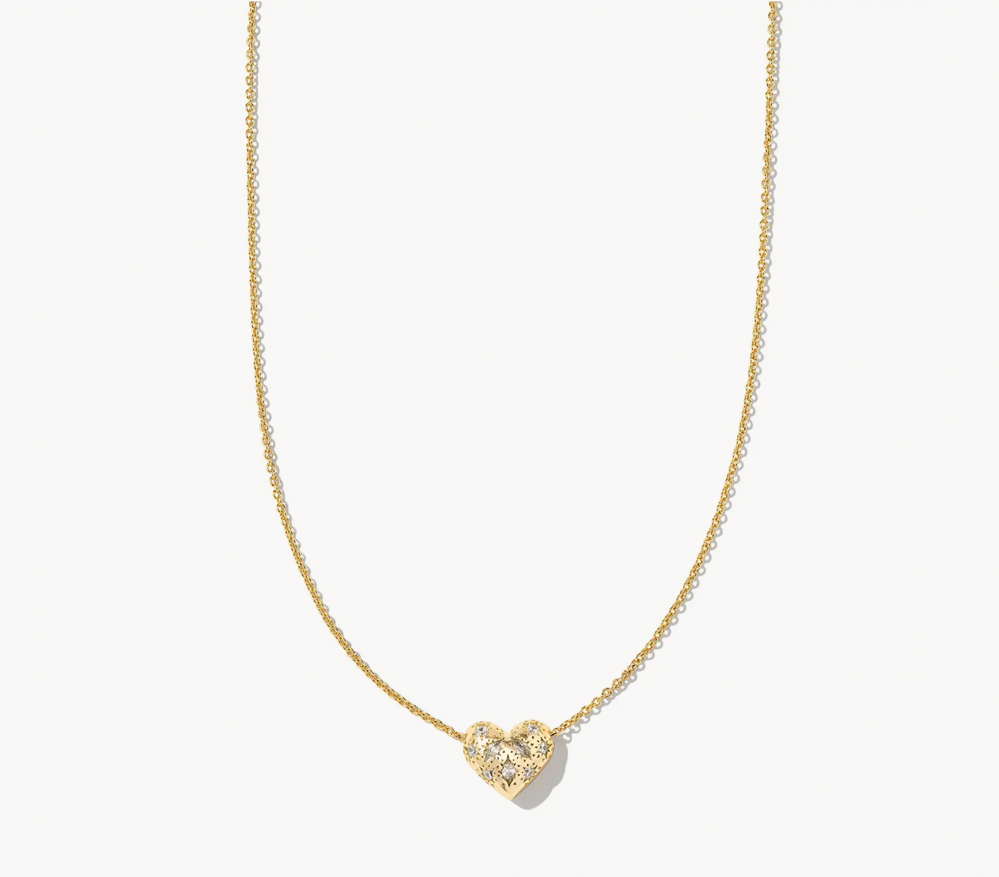 Kendra Scott Holland Heart Necklace White Crystal