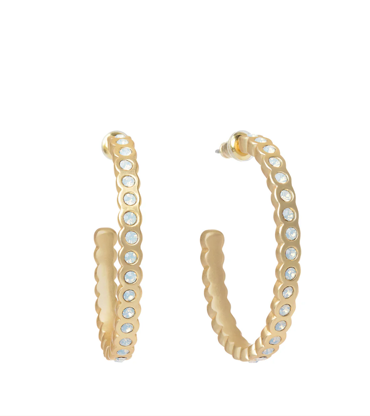 Spartina Chambers Hoop Earrings White Opal