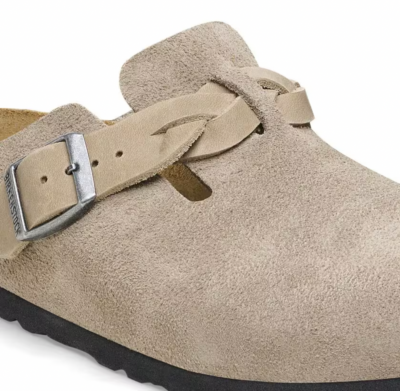 Birkenstock Boston Braided Suede Leather - Taupe