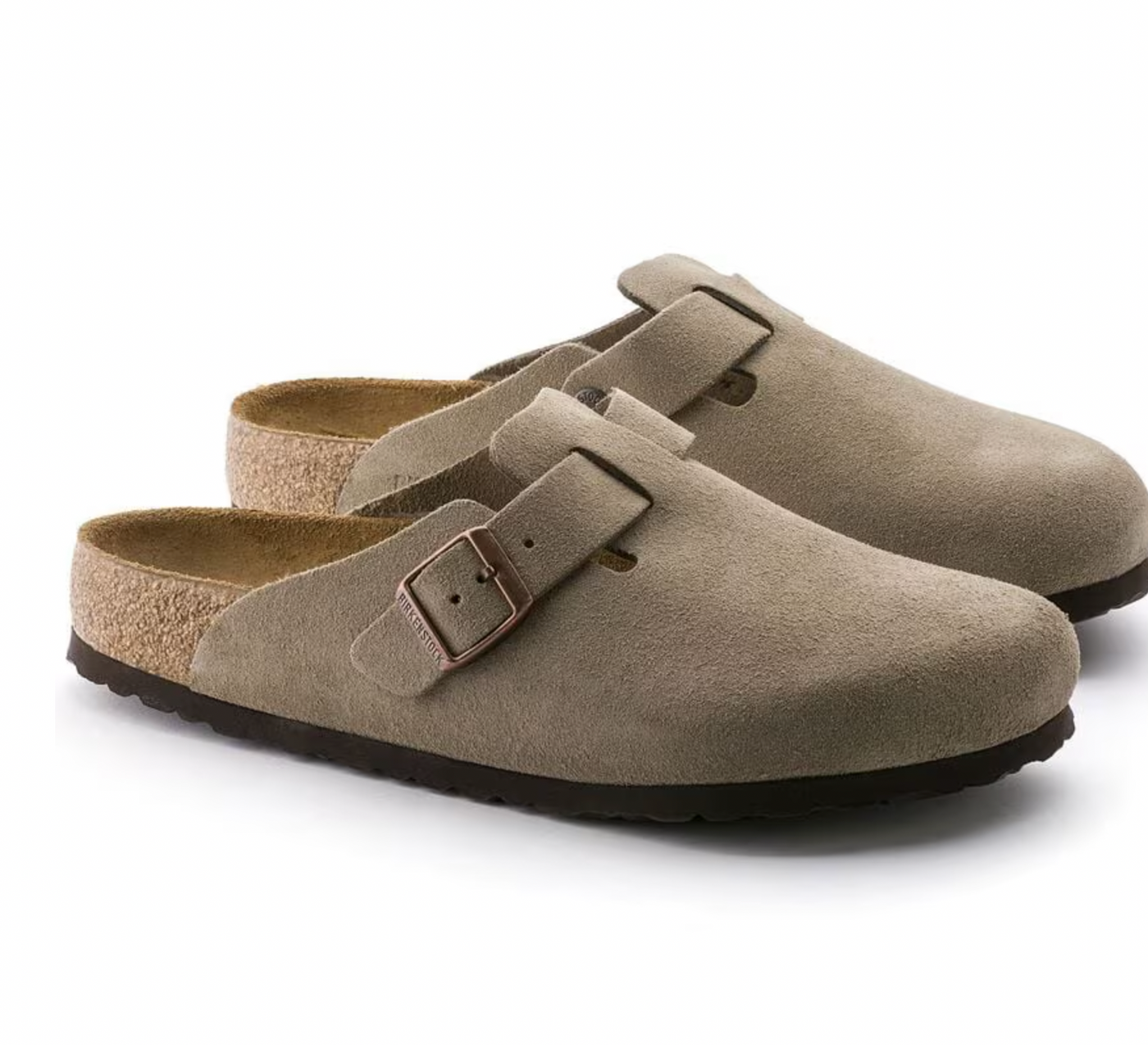 Birkenstock Boston Soft Footbed Suede Leather - Taupe