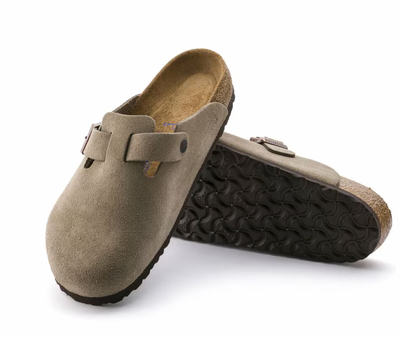 Birkenstock Boston Soft Footbed Suede Leather - Taupe