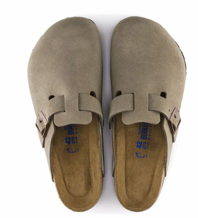 Birkenstock Boston Soft Footbed Suede Leather - Taupe