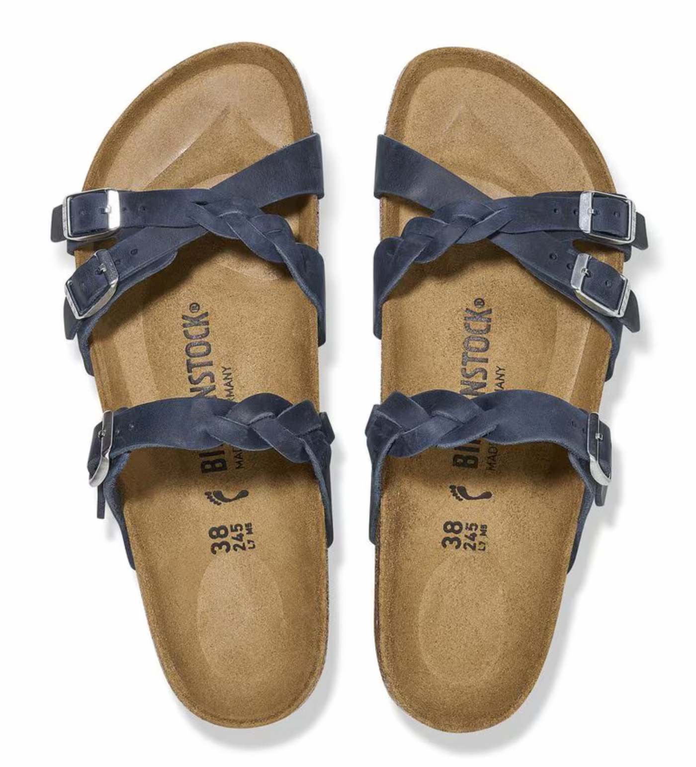 Birkenstock Franca Braided Oiled Leather - Navy