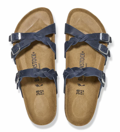 Birkenstock Franca Braided Oiled Leather - Navy