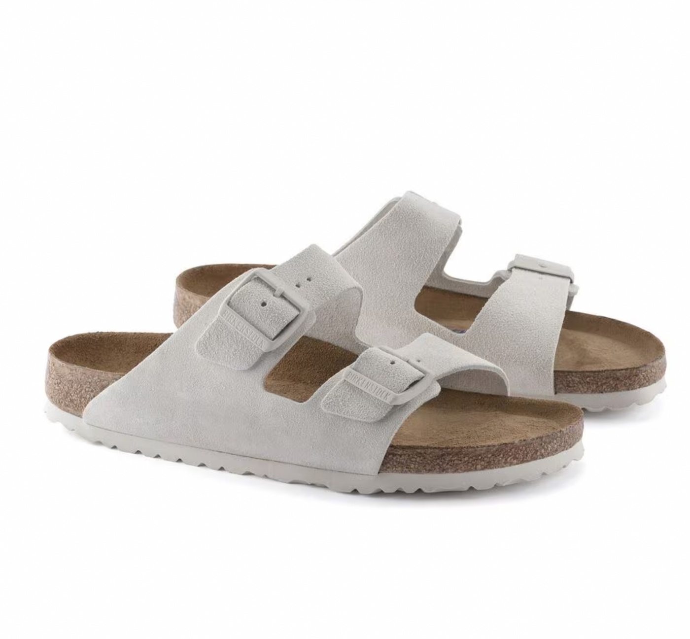 Birkenstock Arizona Soft Footbed Suede Leather - Antique White