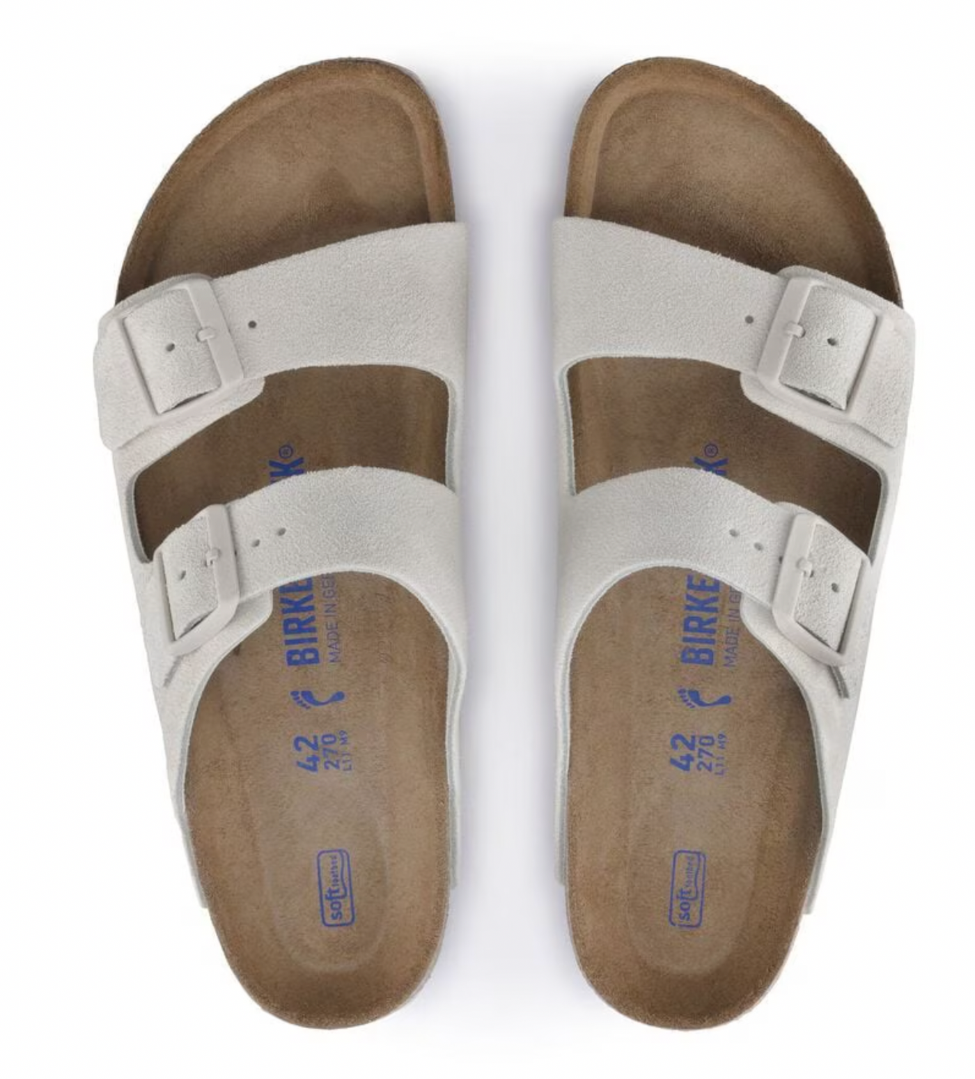 Birkenstock Arizona Soft Footbed Suede Leather - Antique White