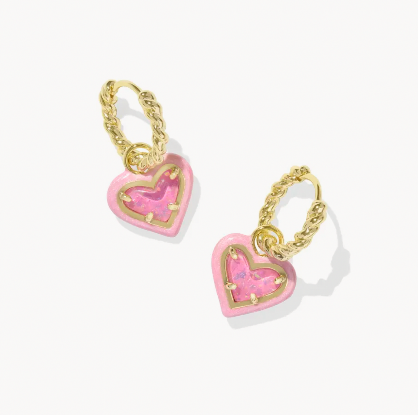 Kendra Scott Ari Heart Enamel Gold Huggie