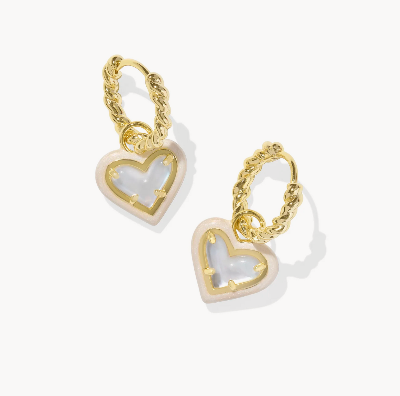 Kendra Scott Ari Heart Enamel Gold Huggie