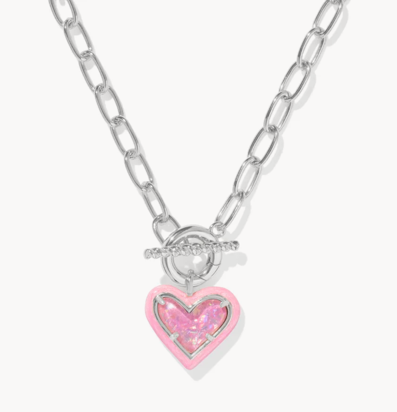 Kendra Scott Ari Heart Enamel Silver Necklace