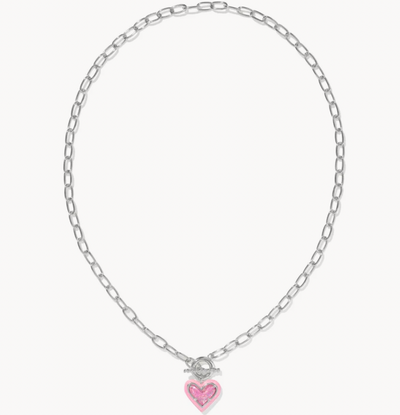 Kendra Scott Ari Heart Enamel Silver Necklace