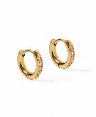 Linny Co Scarlet Huggie 8mm Hoop - CZ Gold