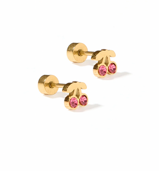 Linny Co Pink Cherry Screwback Stud