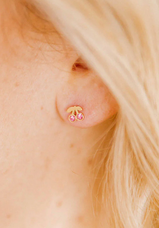 Linny Co Pink Cherry Screwback Stud