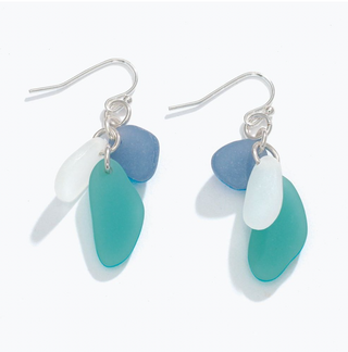 Periwinkle Blue Mint Seaglass Earrings