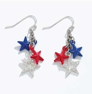 Periwinkle Stars Cluster with Crystal Earrings
