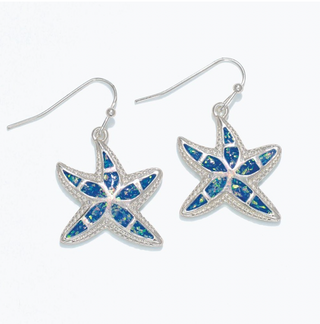 Periwinkle Ocean Blue Starfish Earrings