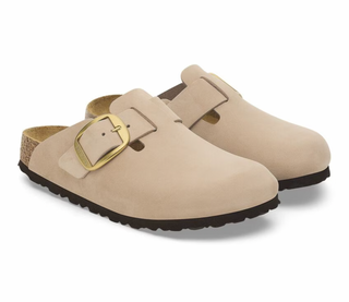 Birkenstock Boston Big Buckle Nubuck - Sandcastle NARROW