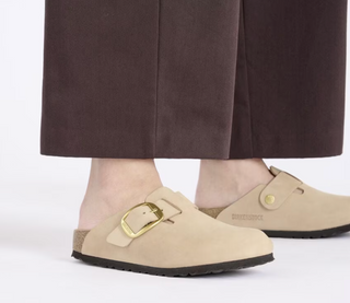 Birkenstock Boston Big Buckle Nubuck - Sandcastle NARROW