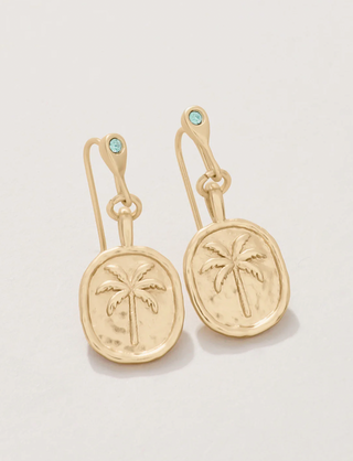 Spartina Palm Tree Medallion Earrings