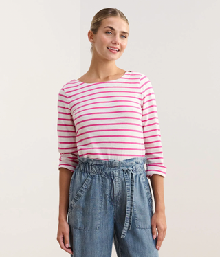Hatley Button Breton - Fuchsia Stripes