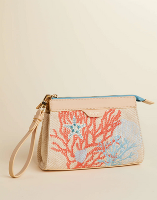 Spartina Annie Crossbody Wristlet Ogeechee Sea Life Coral