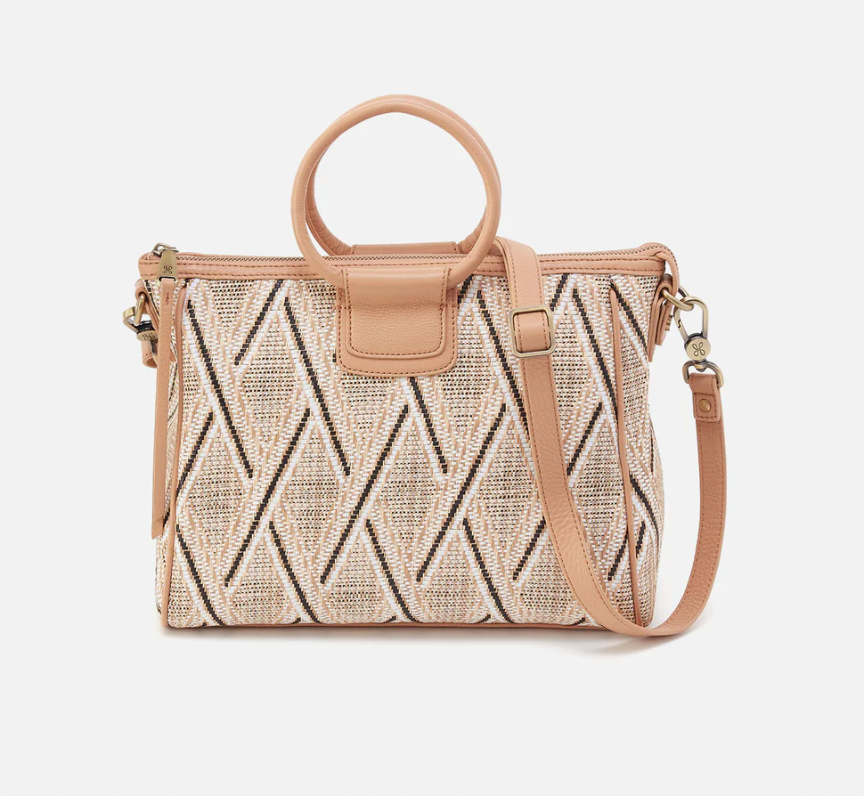 Hobo Sheila Medium Satchel - Cream Raffia