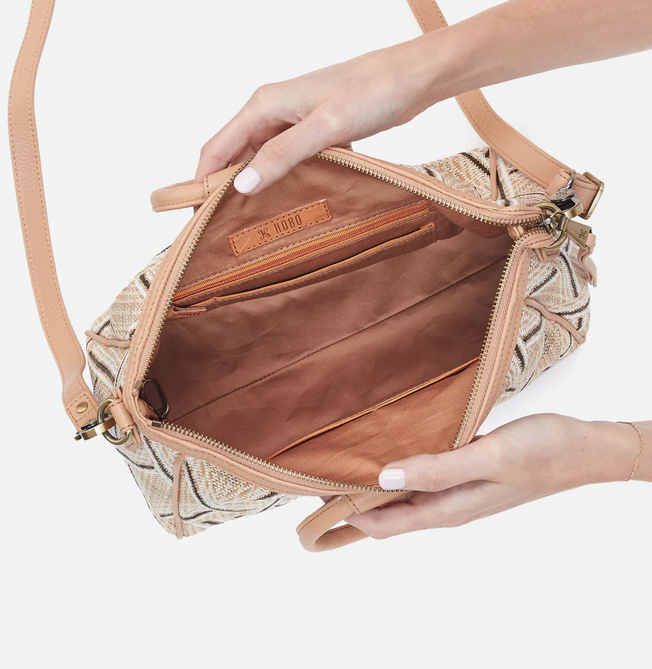 Hobo Sheila Medium Satchel - Cream Raffia