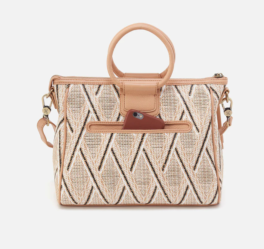 Hobo Sheila Medium Satchel - Cream Raffia