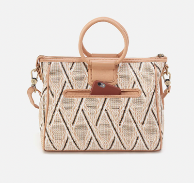 Hobo Sheila Medium Satchel - Cream Raffia