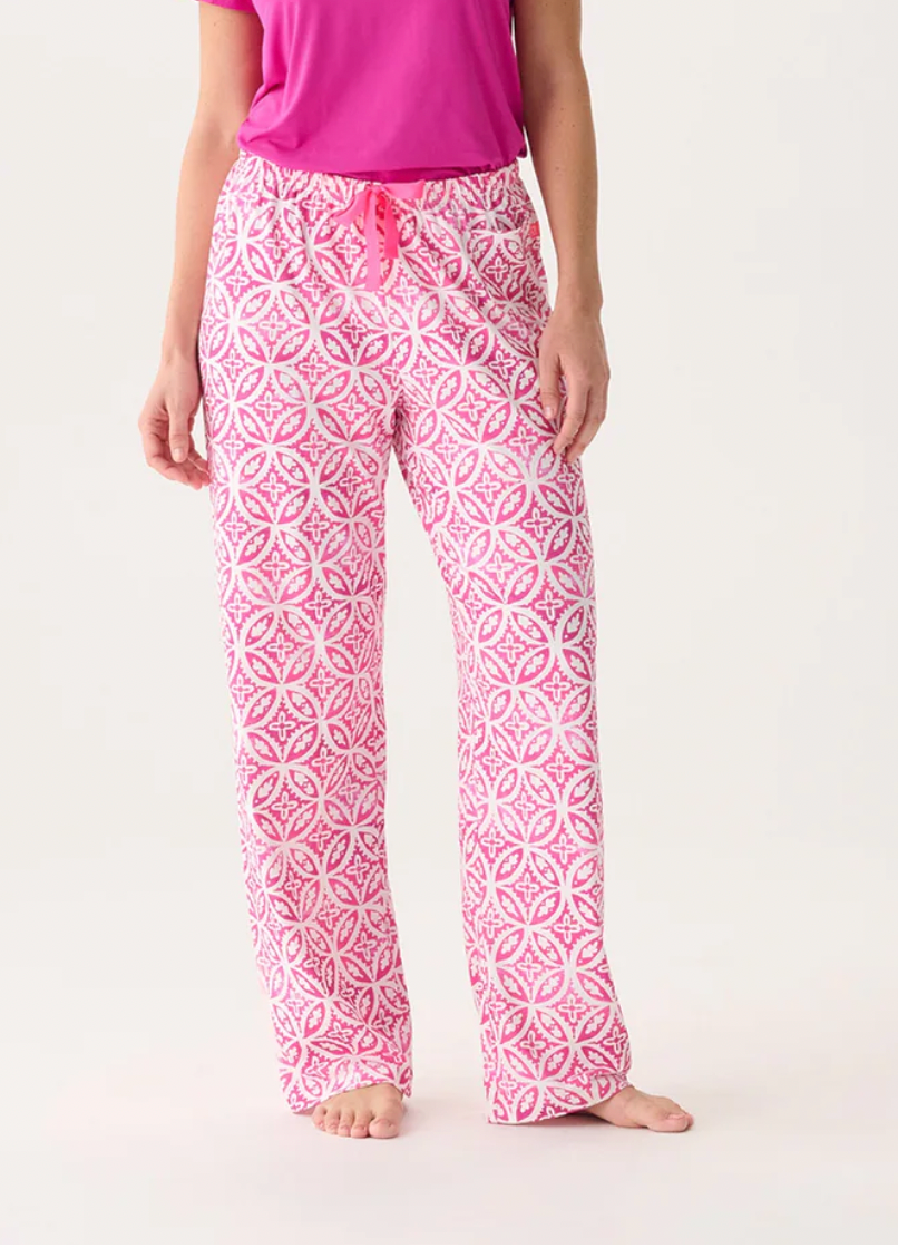 Capelton Road Women's Pink Lotus Mandala Pajama Pants