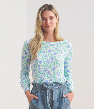 Hatley 3/4 Sleeve Knit Breton - Painted Flowers