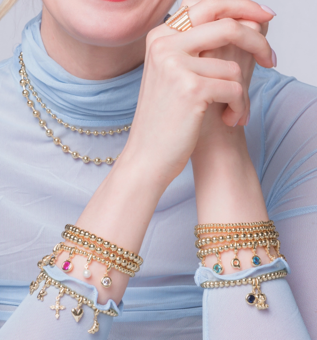 Kinsey Stretch Bead Bracelet