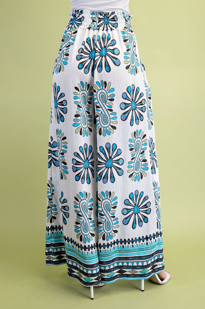 Seafoam Printed Wide Leg Pants