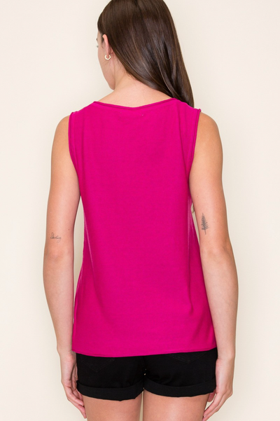 Magenta Sleeveless Sweater Top