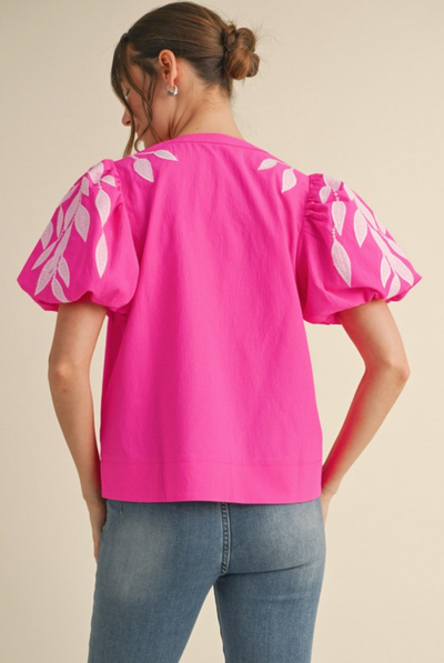 Leaf & Vine Embroidered Top