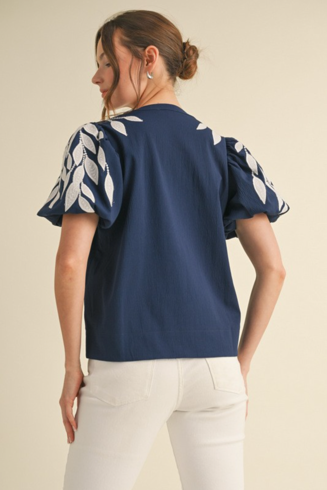 Leaf & Vine Embroidered Top