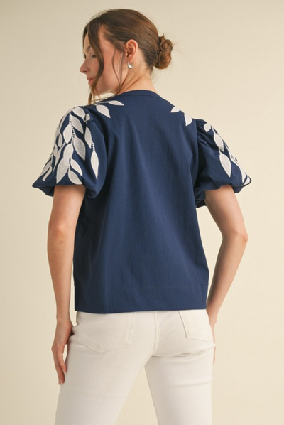 Leaf & Vine Embroidered Top