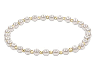 ENewton Grateful Pattern Pearl Bead Bracelet Gold