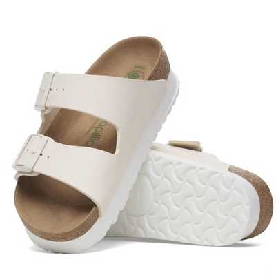 Birkenstock Arizona (Narrow) Flex Platform Birko-Flor Eggshell