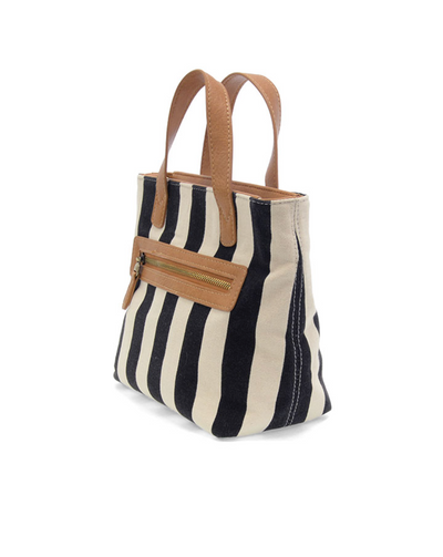 Awning Stripe Mini Canvas Tote