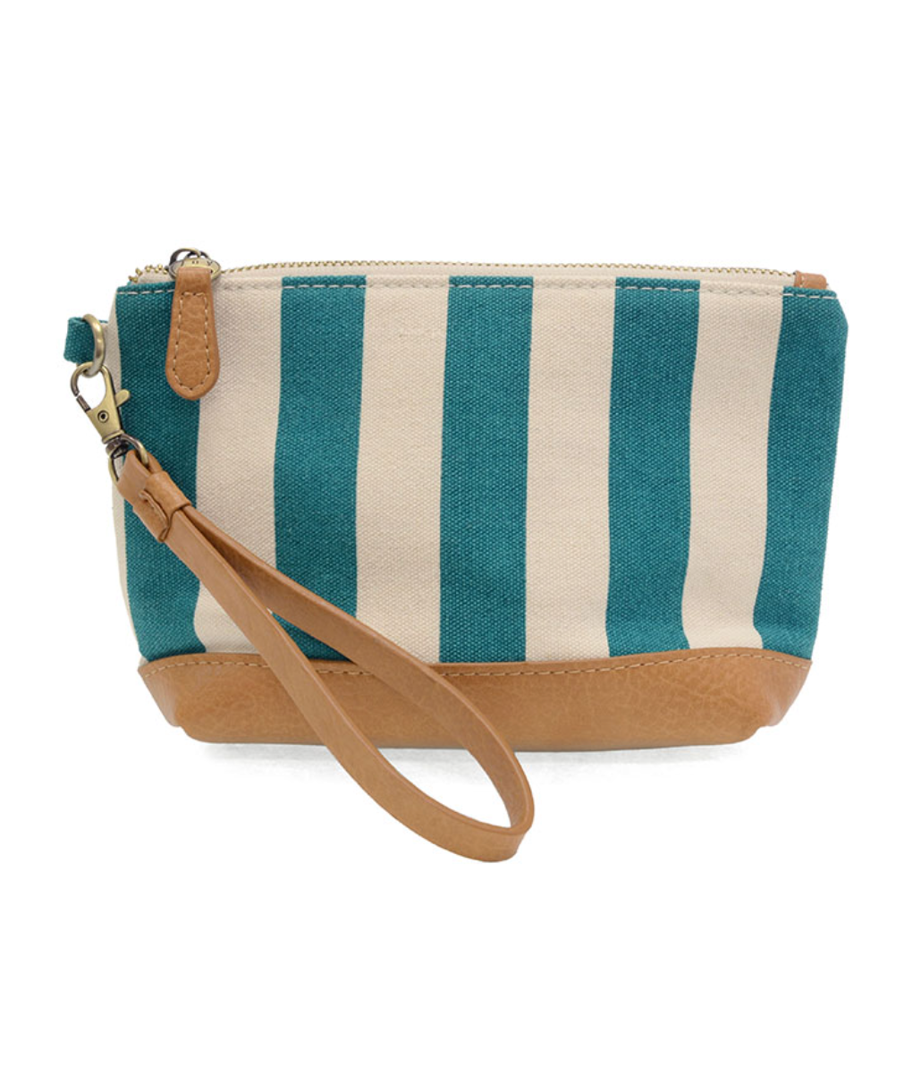 Awning Stripe Wristlet Canvas Bag