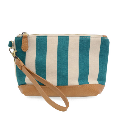 Awning Stripe Wristlet Canvas Bag