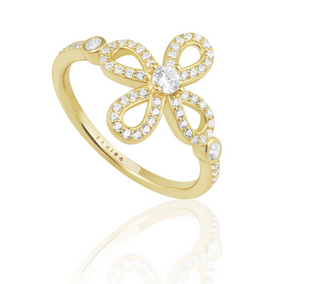 Sahira Chantel Cz Flower Ring